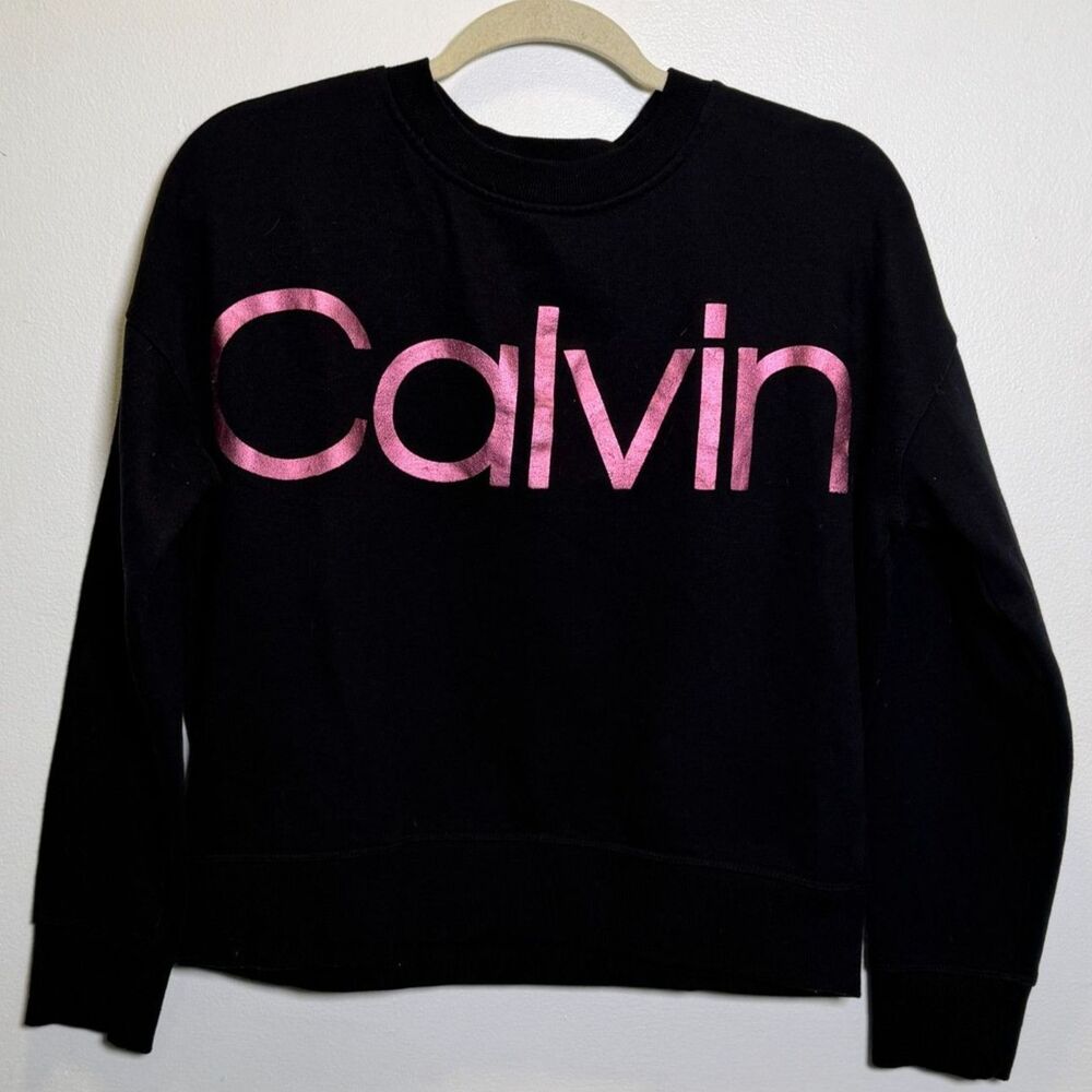 Streetwear Y2K Calvin Klein Performance Cropped Sweatshirt Black Pink Logo M